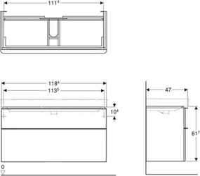 Geberit 500.355.JK.1 - Kúpeľňová skrinka pod umývadlo Smyle Square 61,7x118,4 cm antracit