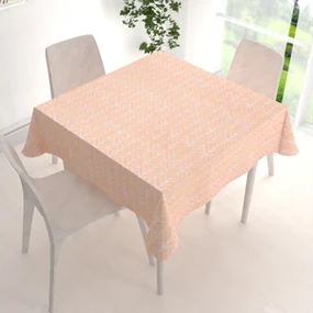 Biante Bavlnený štvorcový obrus Sandra SA-213 Listy na marhuľovo oranžovom 130x130 cm