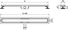 Mexen Flat M08 nerezový sprchový žľab  60 cm, zlatá, 1525060-15