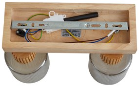 Moderné bodové svietidlo drevené s dymovým sklom 2-svetlá otočné a naklápacie - Gracy