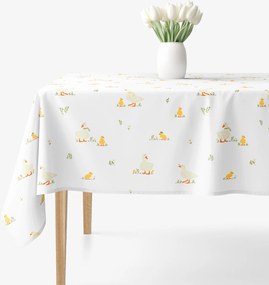 Goldea veľkonočný hranatý obrus 100% bavlnené plátno - kačice 100 x 100 cm