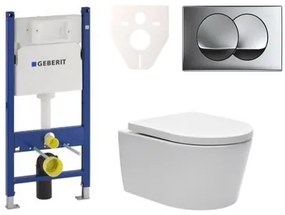 Cenovo zvýhodnený závesný WC set Geberit do ľahkých stien/predstenová + WC SAT Brevis SIKOGES7W71