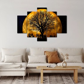 Obraz mesiace a siluet (150x105 cm)