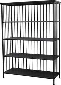 Čierny kovový regál / knižnica s policami Vinni - 97*38*132cm