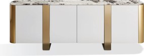 Komoda Stilig ST921 200 cm biela/zlatá/mramor