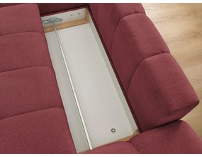 Vínovočervená ženilková rozkladacia/s úložným priestorom rohová pohovka (ľavý roh/s leňoškou) Everest – Bobochic Paris