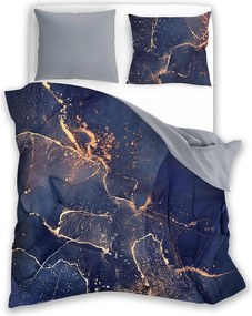 Saténové posteľné obliečky MINERÁLY tmavo modré