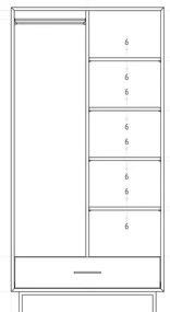 Šatníková skriňa z dubového dreva v prírodnej farbe 97x196 cm Abies - The Beds