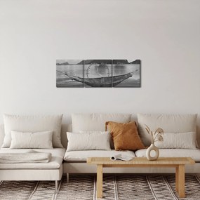 Obraz - Hojdacia sieť na pláži (s hodinami) (90x30 cm)