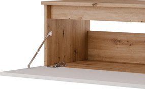 Závesná TV skrinka Asko Living, 180 cm, dub artisan/biela