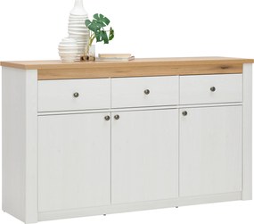 XXXLutz KOMODA, biela, dub San Remo, 155/90,5/42,5 cm Landscape - Komody - 001803069171
