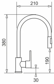 Pyramis 90941338 - Batéria s vytahovacou sprchou IDEA čierna matná