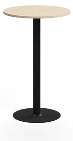 Barový stôl ALVA, Ø700x1100 mm, s kotvením do zeme, HPL, čierna/breza
