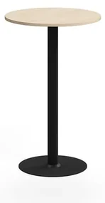 Barový stôl ALVA, Ø700x1100 mm, s kotvením do zeme, HPL, čierna/breza