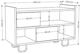 Skrinka na topánky TROY 53,5x83,5 cm šedá