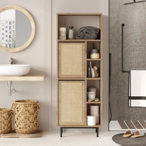 Kúpeľňová skrinka Houseland Dolby dub Castello/juta