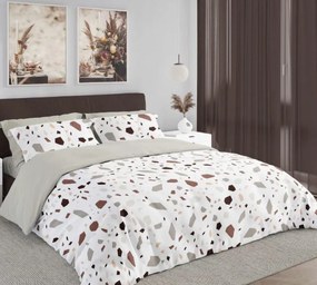 Bavlněné povlečení BOHO 001 220x200 cm + 2x 70x80 cm terazzo/béžové