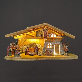 AMADEA Drevený betlehem BEZ FIGURÍK 54 cm