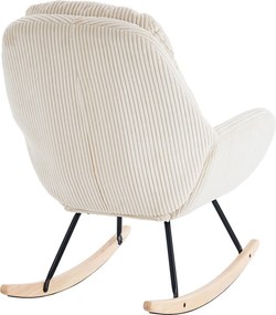 Hojdacie kreslo, relaxačné kreslo s poťahom z menčestru, béžové