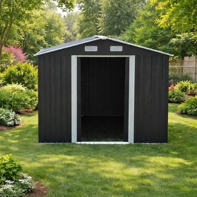 Záhradný domček BestBerg BBSH-1113A / 13,3 m² / 342,5 x 389 x 202 cm / antracitová/biela