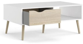 Biely odkladací stolík Tvilum Oslo, 99 x 60 cm