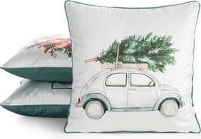 VIANOČNÁ DEKORAČNÁ OBLIEČKA NA VANKÚŠ COZY3 45X45 CM VZOROVANÁ