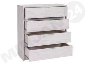 Komoda Verdek K4SZ VD03, Farby: dub monastery / dub monastery + čierny lesk
