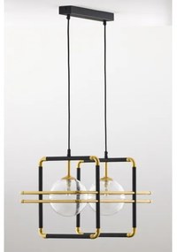 Jupiter 2029 - Luster na lanku FIORI 2xG9/10W/230V čierna/zlatá/číra