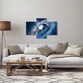 Obraz - Futbalová lopta vo vesmíre (90x60 cm)
