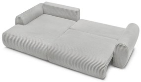 Svetlosivá menčestrová rozkladacia rohová pohovka (ľavý roh) Lucien – Bobochic Paris