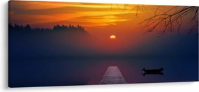 Obraz mostu pri západe slnka (120x50 cm)