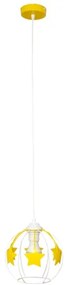 Detský luster na lanku STARS 1xE27/15W/230V žltá/biela