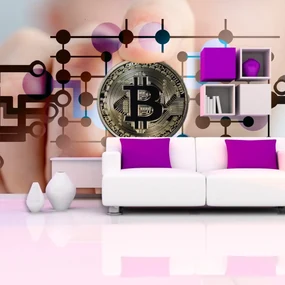 Sablio Tapeta Bitcoin - 208x125 cm