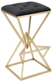 Čierna/v zlatej farbe čalúnená barová stolička (výška sedadla 75 cm) Piramid – Mauro Ferretti