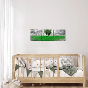 Obraz - Kus prírody v meste (s hodinami) (90x30 cm)