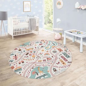 Prateľný detský hrací koberec ø150 cm Furry World – Mila Home