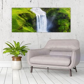 Obraz - Vodopád Skogafoss (120x50 cm)