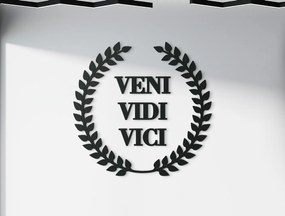 drevko Drevený nápis Veni vidi vici Rozmer obrazu: 44,5 x 46 cm, Farba dekorácie: Čierna
