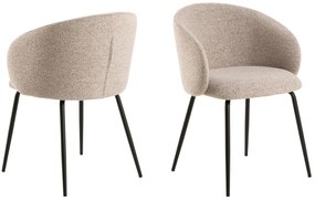 CLARA Béžová Latte (látka Monza 60)/čierne nohy – MODERNÁ ČALÚNENÁ  KRESLOVÁ STOLIČKA DO OBÝVAČKY/JEDÁLNE/KANCELÁRIE LOFT