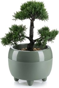 PLASTOVÝ KVETINÁČ BOTANICA SADA 2KS 30X24 CM+23X18,5 CM ZELENÁ