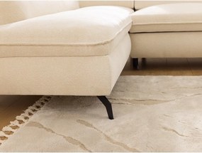 Krémová ženilková rohová pohovka (ľavý roh/do L) Marbeya – Ropez