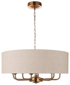 Endon 110727 - Luster na reťazi HIGHCLERE 8xE14/40W/230V béžová/mosadz priemer 70 cm