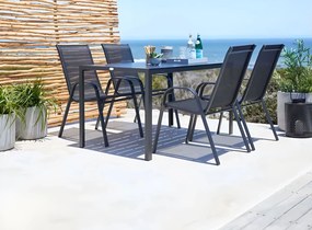 MultiGarden Sada záhradných stoličiek na terasu, balkón, 4 kusy - čierna MultiGarden