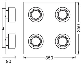 Ledvance -LED Kúpeľňové stropné svietidlo ORBIS FLAME 4xLED/5,5W/230V IP44 chróm