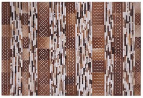 Kožený koberec 160 x 230 cm hnedý HEREKLI Beliani