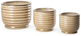 KERAMICKÝ KVETINÁČ (FI) 12X11 CM SVETLOHNEDÁ