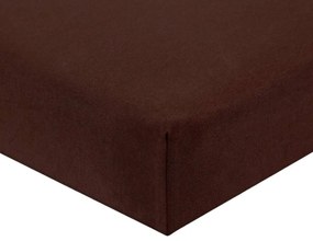 Posteľná plachta jersey tmavohnedá - 90x200cm