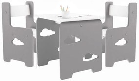 WoodStar Dizajnový detský stolík a stolička obláčik 3v1 Farba: ružová