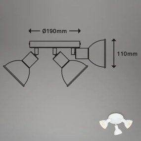 Briloner 2674-036 - Bodové svietidlo RETRO 3xE14/25W/230V biela