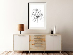 Artgeist Plagát - Drawn Flowers [Poster] Veľkosť: 20x30, Verzia: Čierny rám